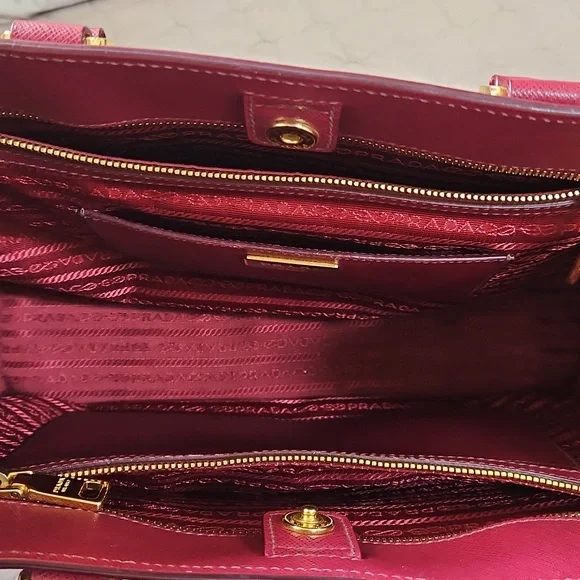 Prada Burgundy Leather Tote Bag - Picture 4 of 13